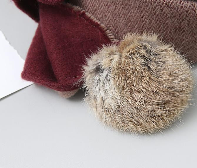 Real rabbit bell muffler Outgoing sophisticated re