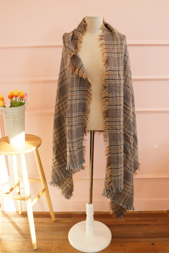 Check muffler Autumn A warm classic ring that will