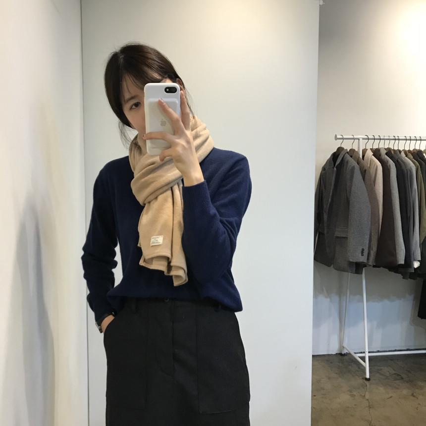 Wool Knit Muffler Women Men Unisex Basic Basic Win