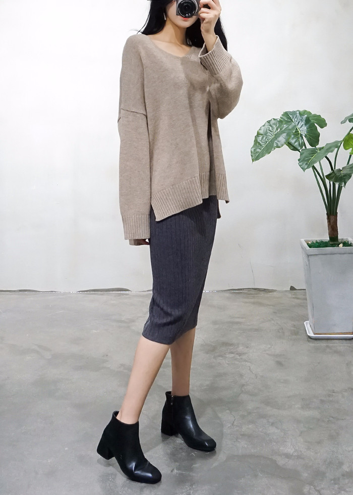 Fall Winter Pleat Bending H-line back-to-back knit