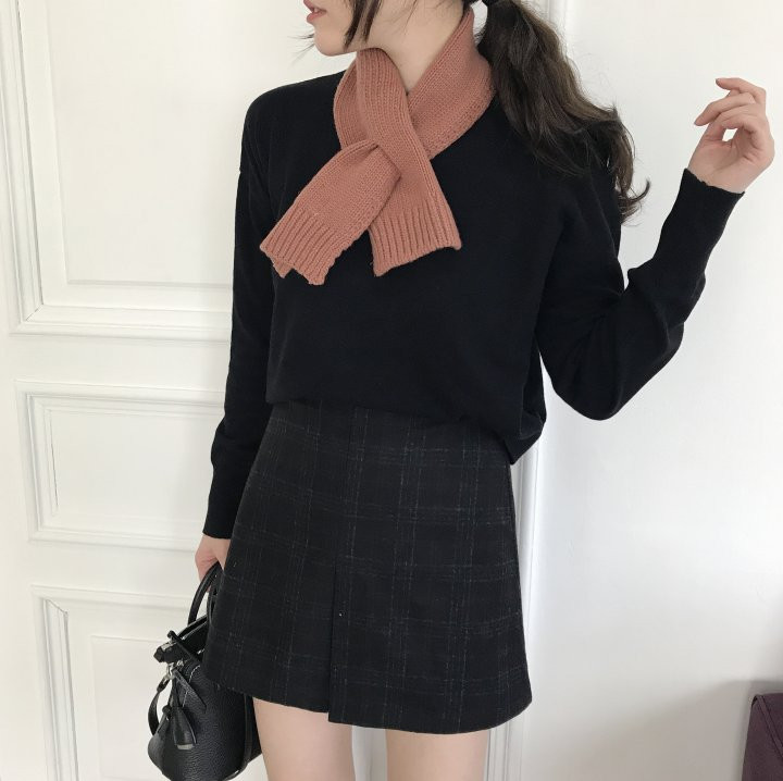 Wool Petit Scarf Shawl Neck Warmer Coordinate Mini