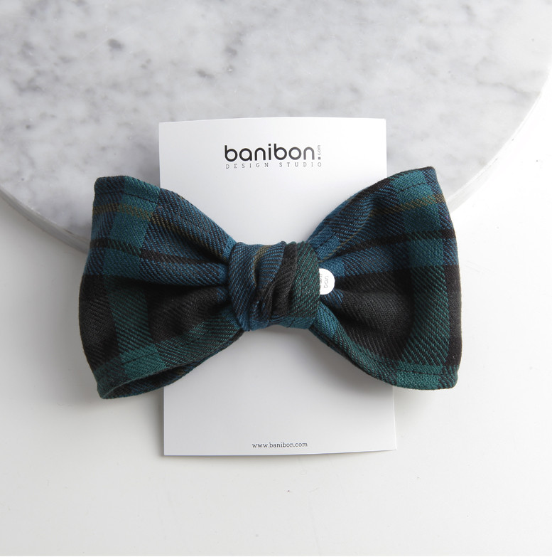 Hair Accessories Green Check Hairpins