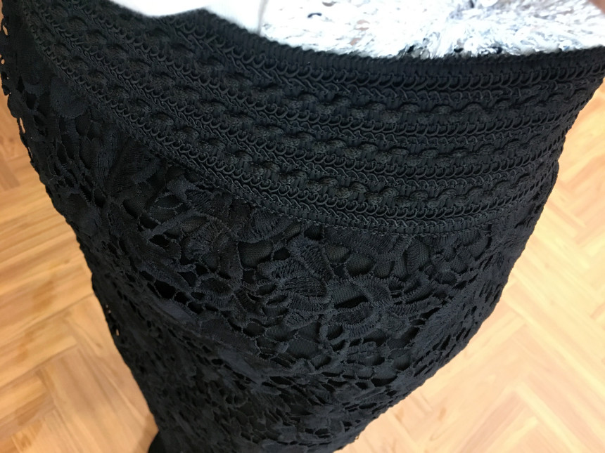 Waist Bending Lace Long Skirt 376 Flower Arrangeme