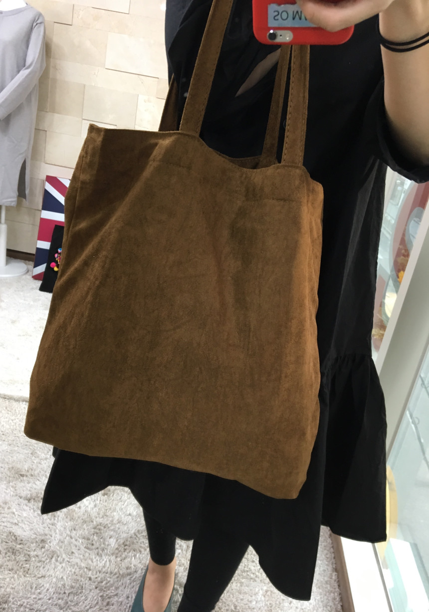 Suede simple eco bag 3col