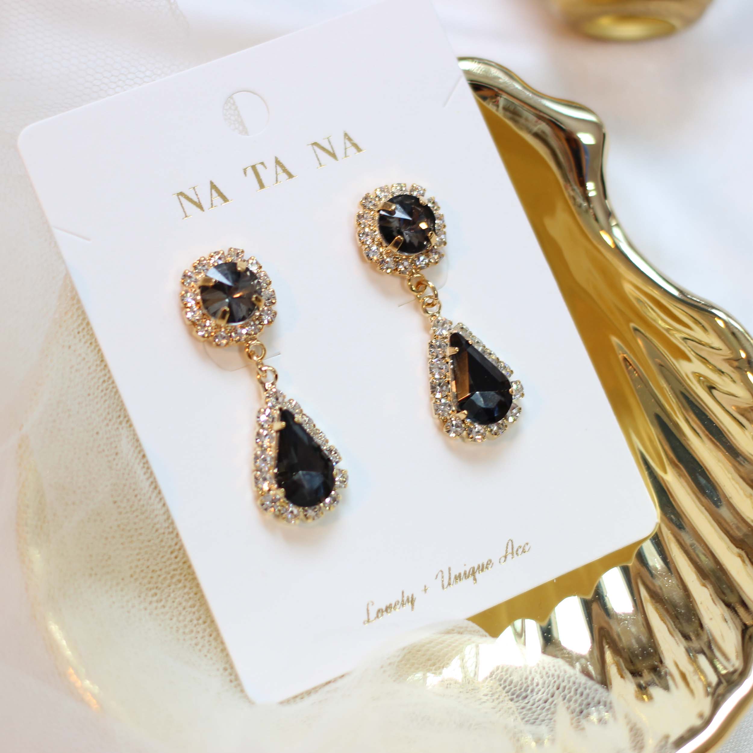 Opal T Antique Bold Drop Earrings 2color Hand-Made