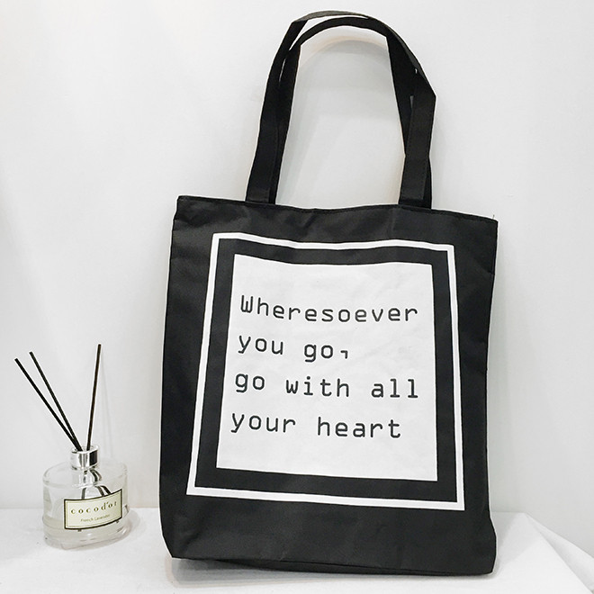 Bae Lee lettering eco bag woman female black recom