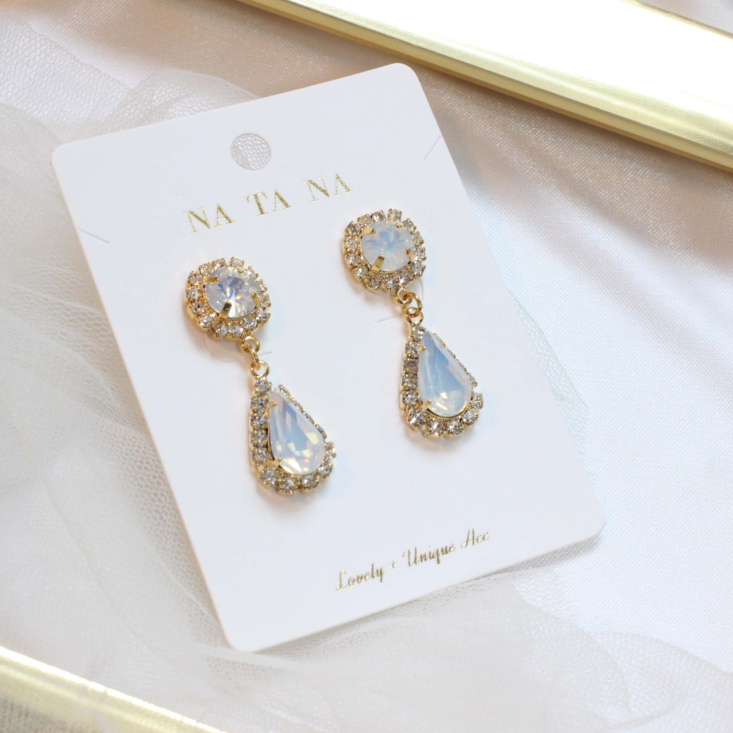 Opal T Antique Bold Drop Earrings 2color Hand-Made