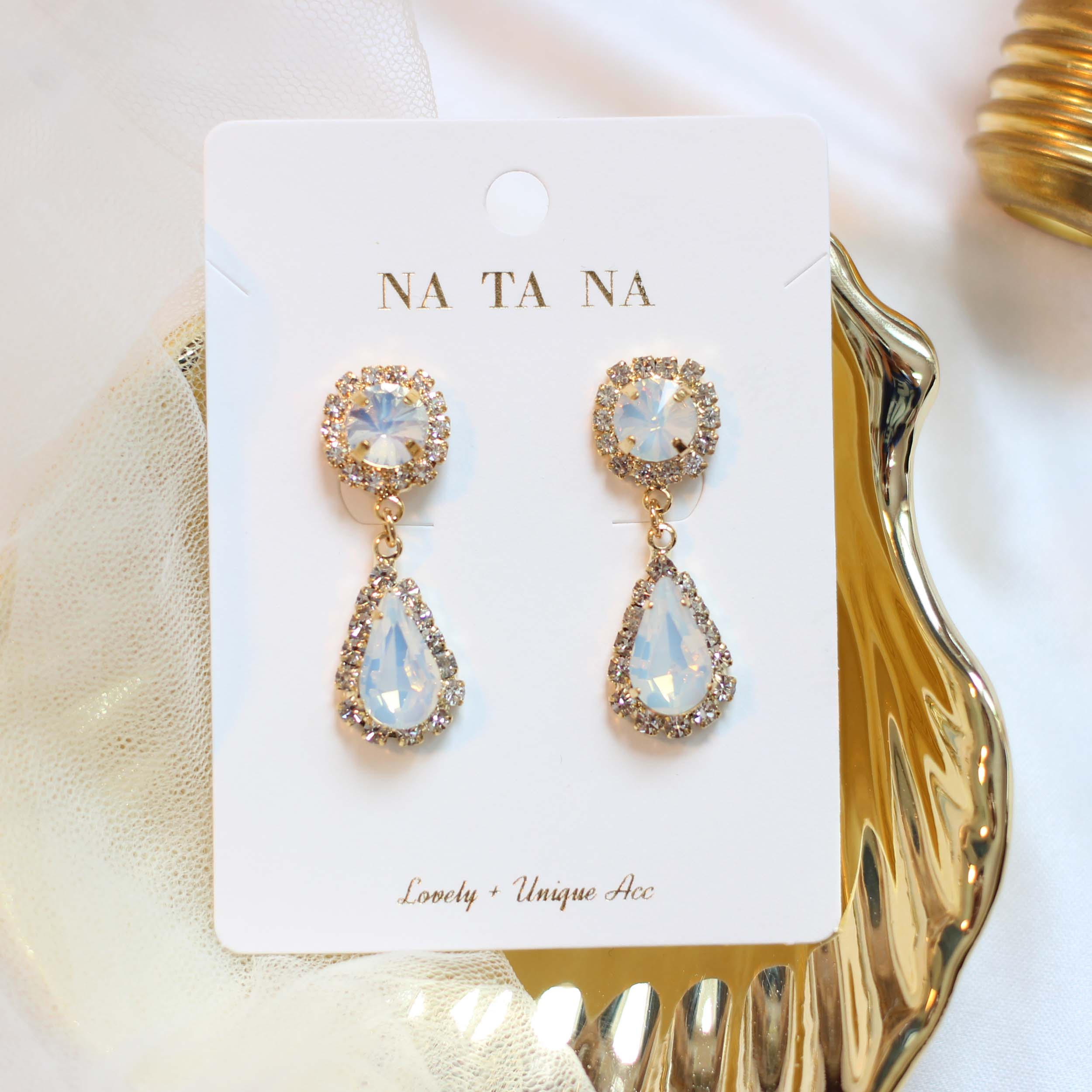 Opal T Antique Bold Drop Earrings 2color Hand-Made