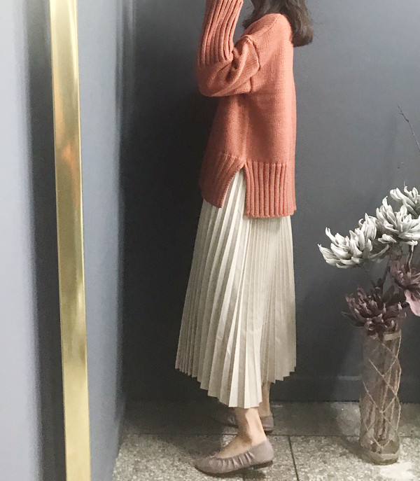 Satu pleits long skirt Natural elegant elegantly c