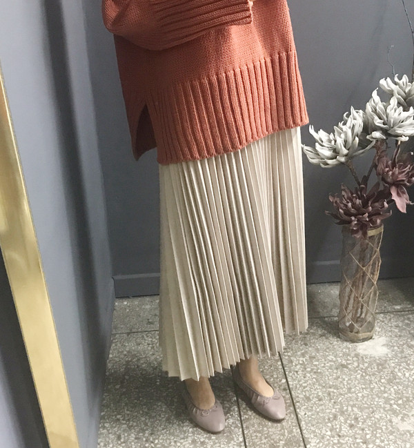 Satu pleits long skirt Natural elegant elegantly c