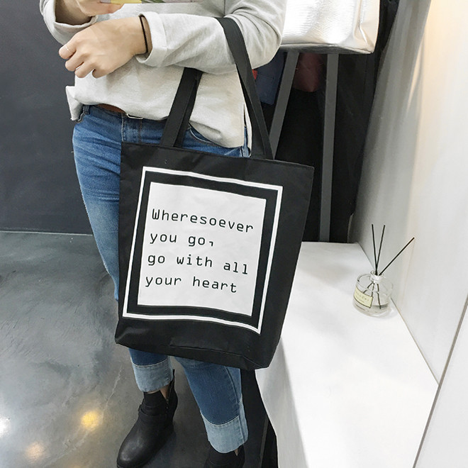 Bae Lee lettering eco bag woman female black recom