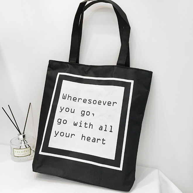 Bae Lee lettering eco bag woman female black recom