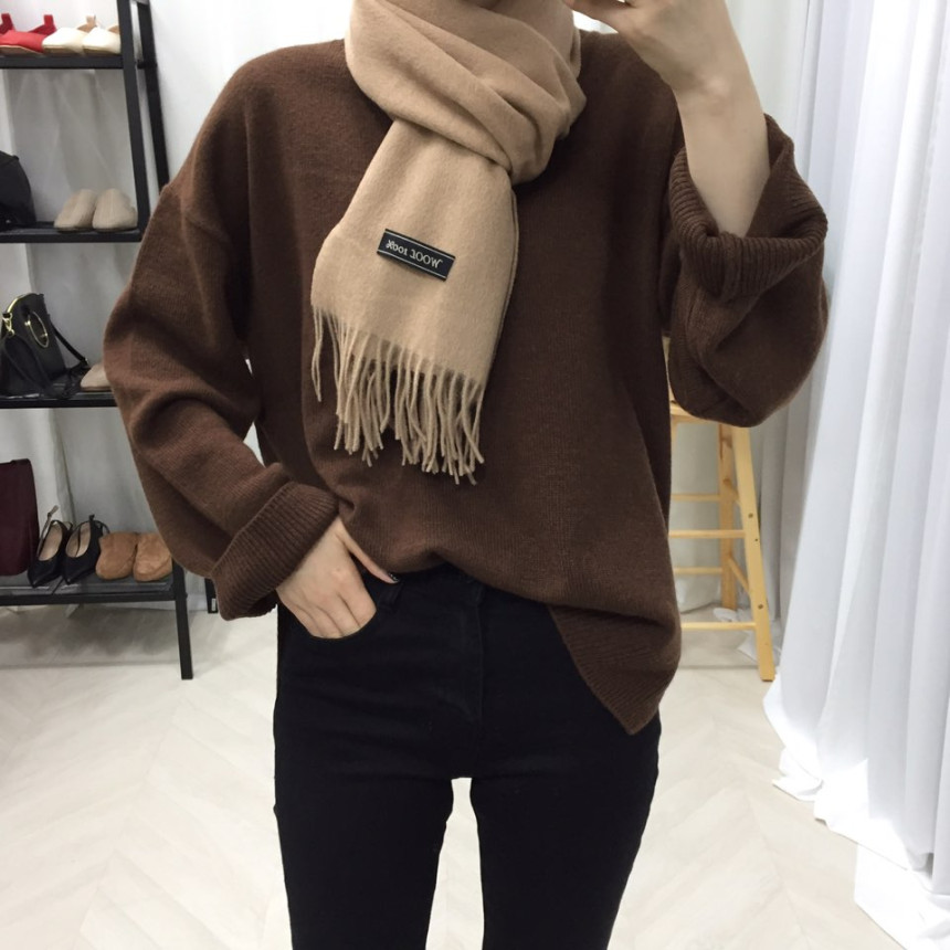 Wool 100 muffler 7color Wool shawl Winter item coo