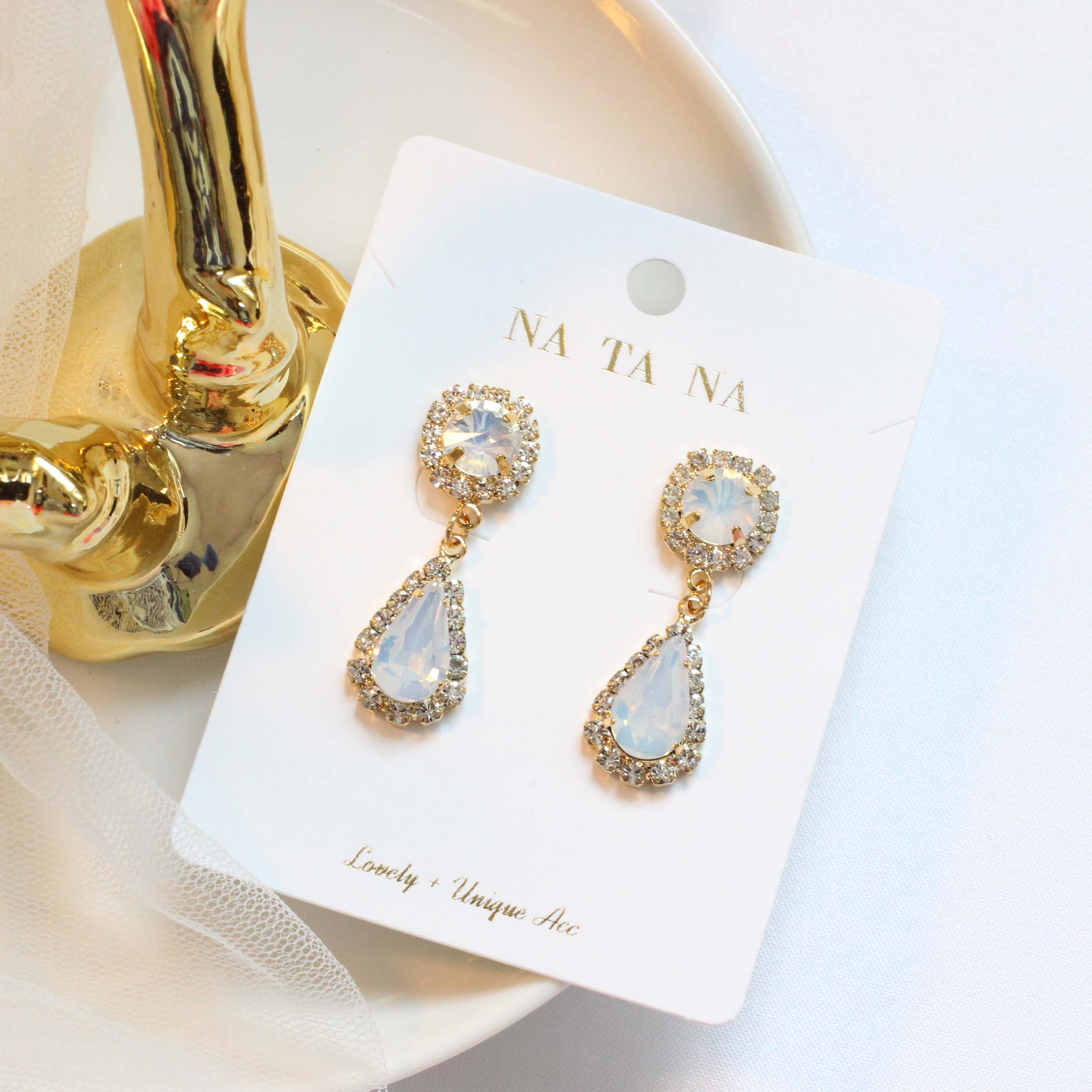 Opal T Antique Bold Drop Earrings 2color Hand-Made