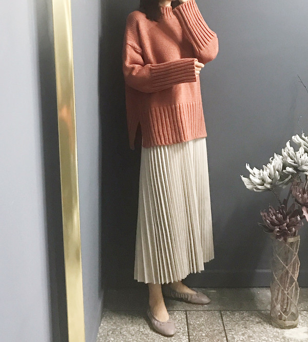 Satu pleits long skirt Natural elegant elegantly c