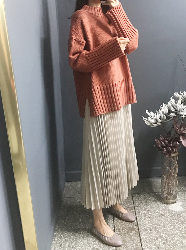 Satu pleits long skirt Natural elegant elegantly c