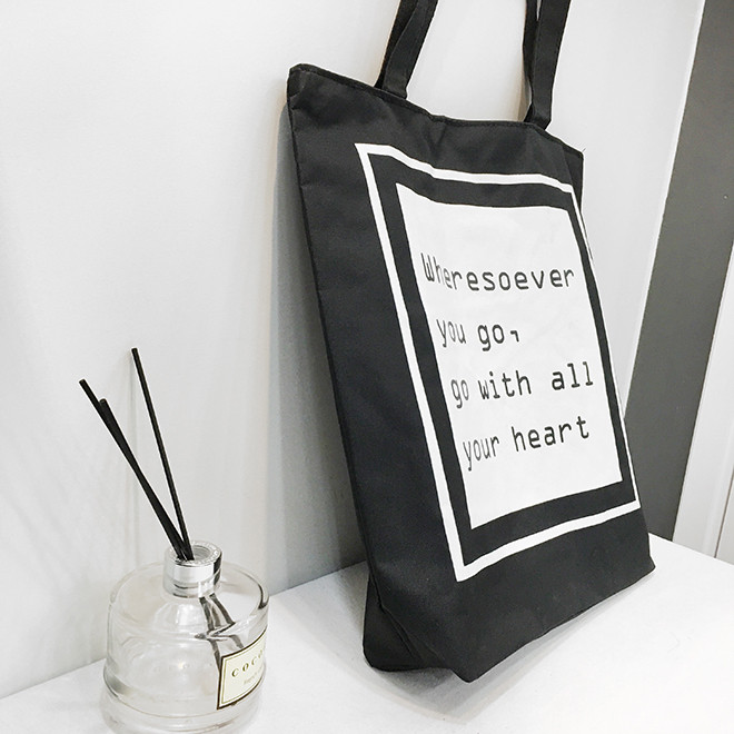 Bae Lee lettering eco bag woman female black recom