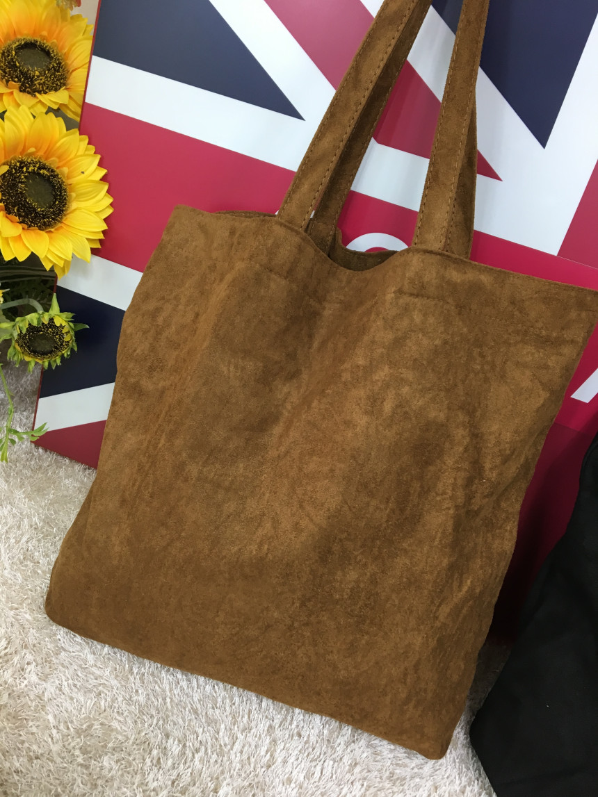 Suede simple eco bag 3col