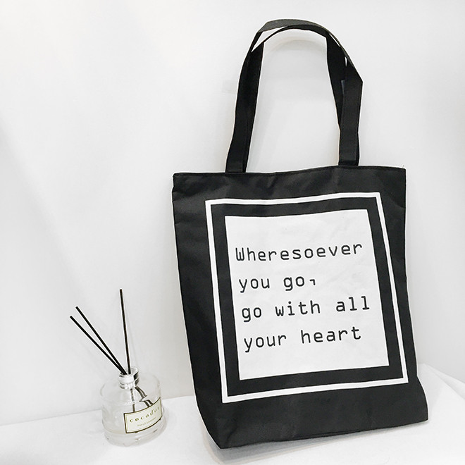 Bae Lee lettering eco bag woman female black recom