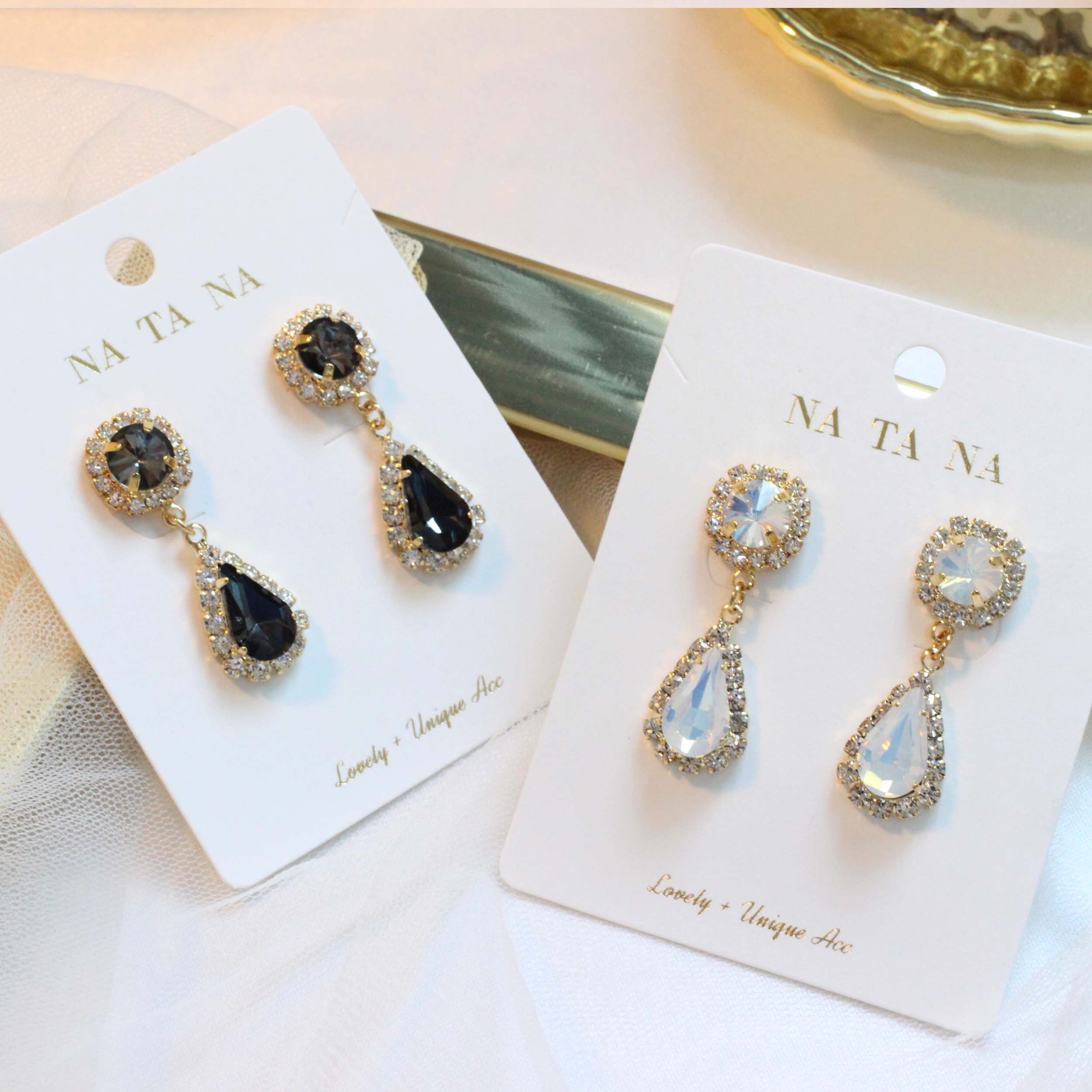 Opal T Antique Bold Drop Earrings 2color Hand-Made