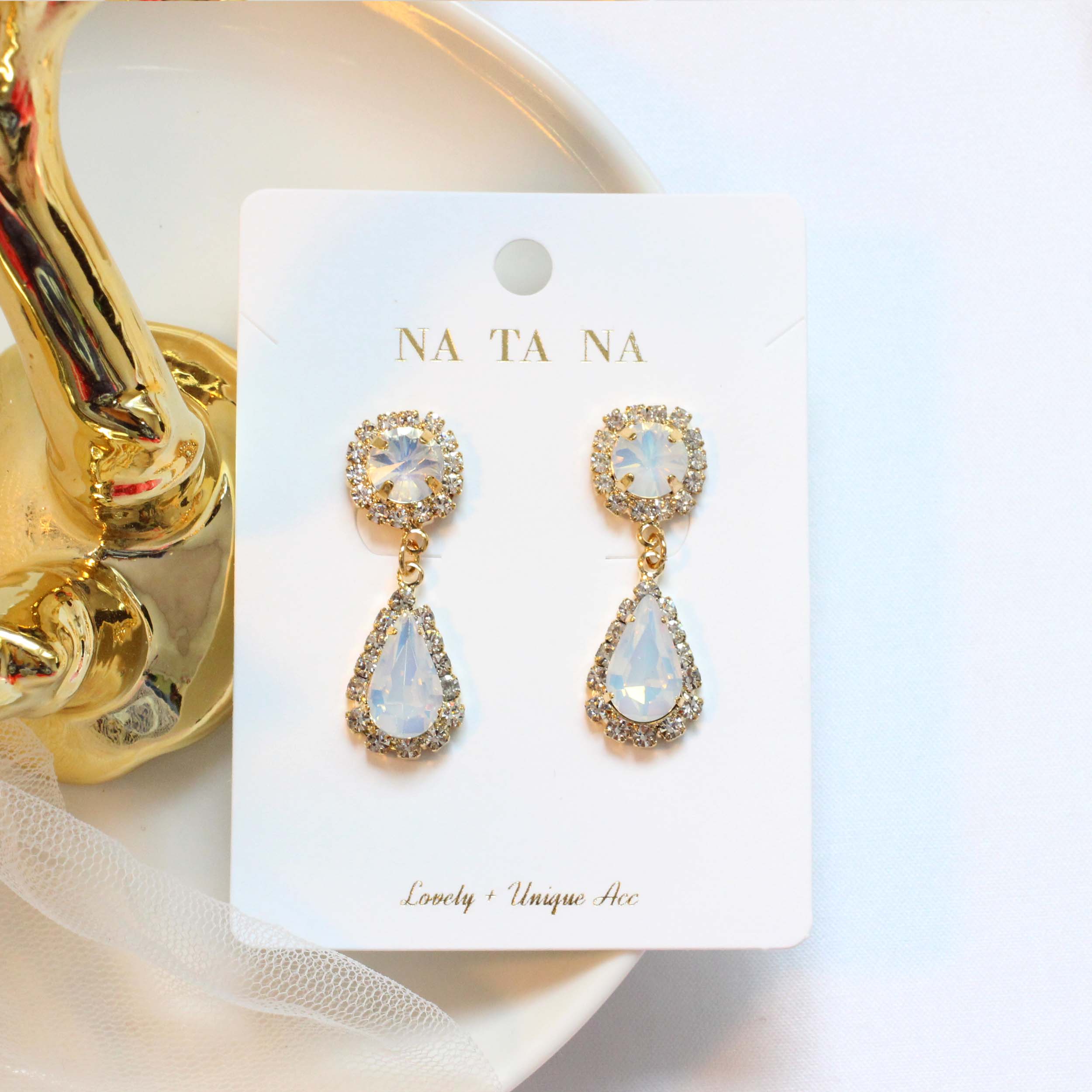 Opal T Antique Bold Drop Earrings 2color Hand-Made