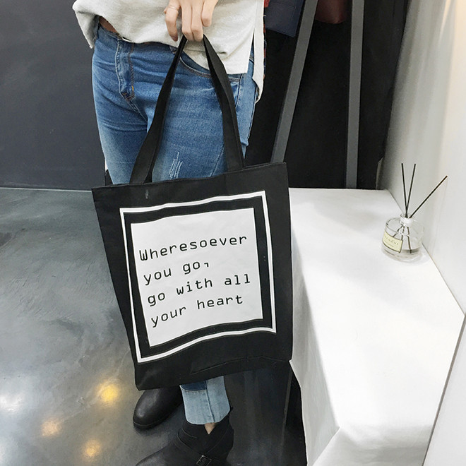 Bae Lee lettering eco bag woman female black recom