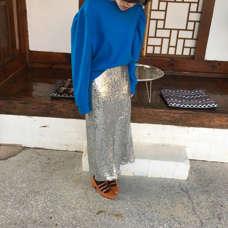 Sequins Long skirts Daily Chicah High quality Eleg