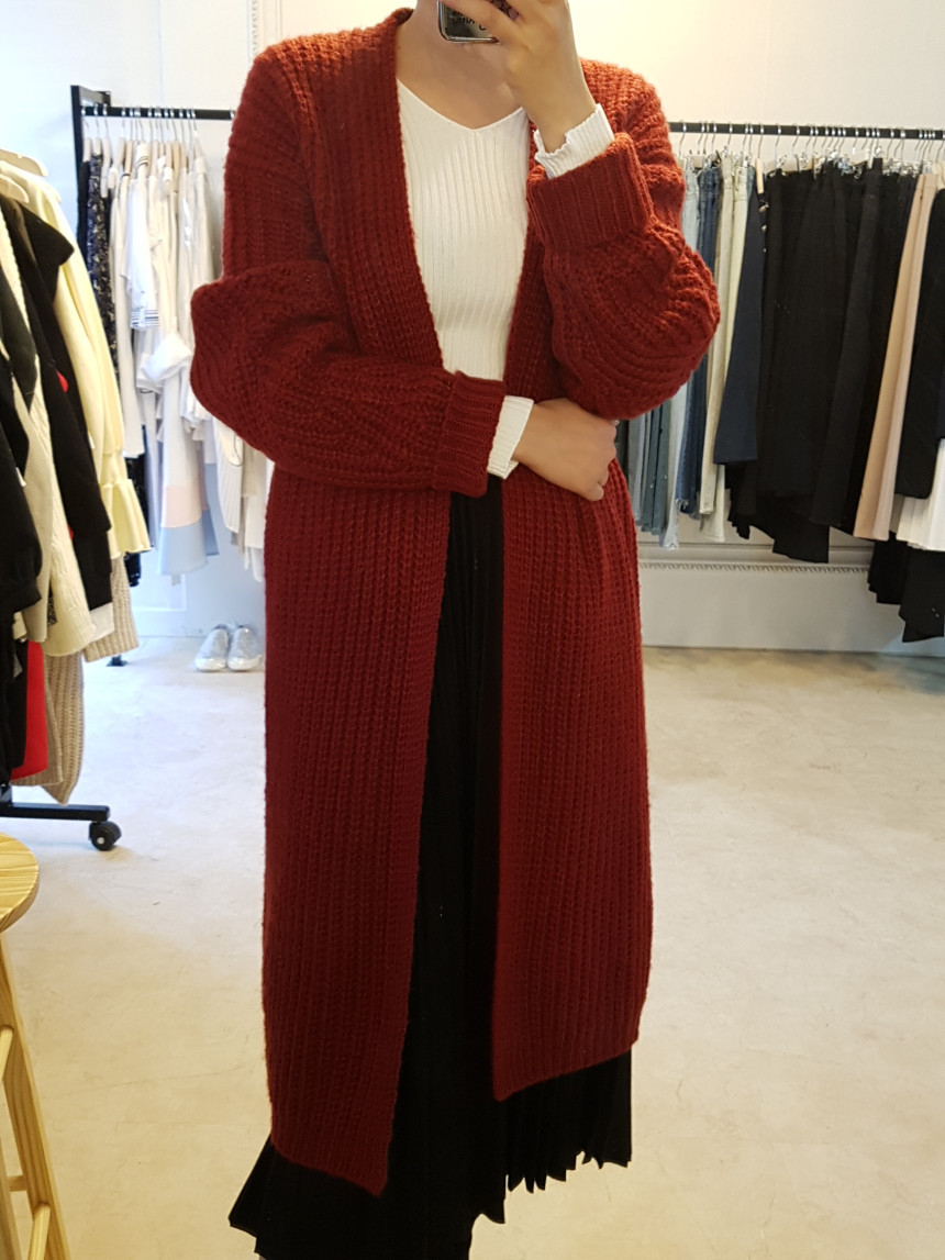 Wool material wrinkled long skirt Twenties Woman U