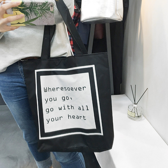 Bae Lee lettering eco bag woman female black recom