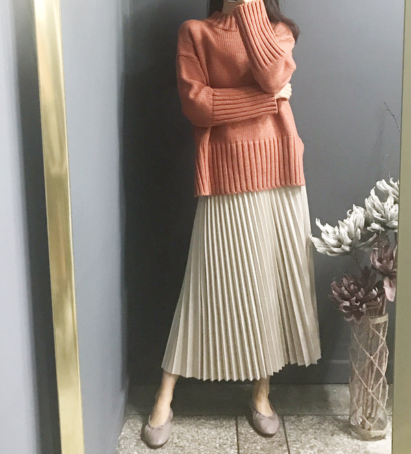 Satu pleits long skirt Natural elegant elegantly c