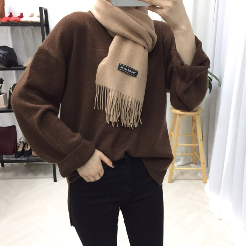 Wool 100 muffler 7color Wool shawl Winter item coo