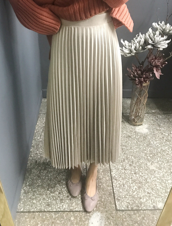 Satu pleits long skirt Natural elegant elegantly c