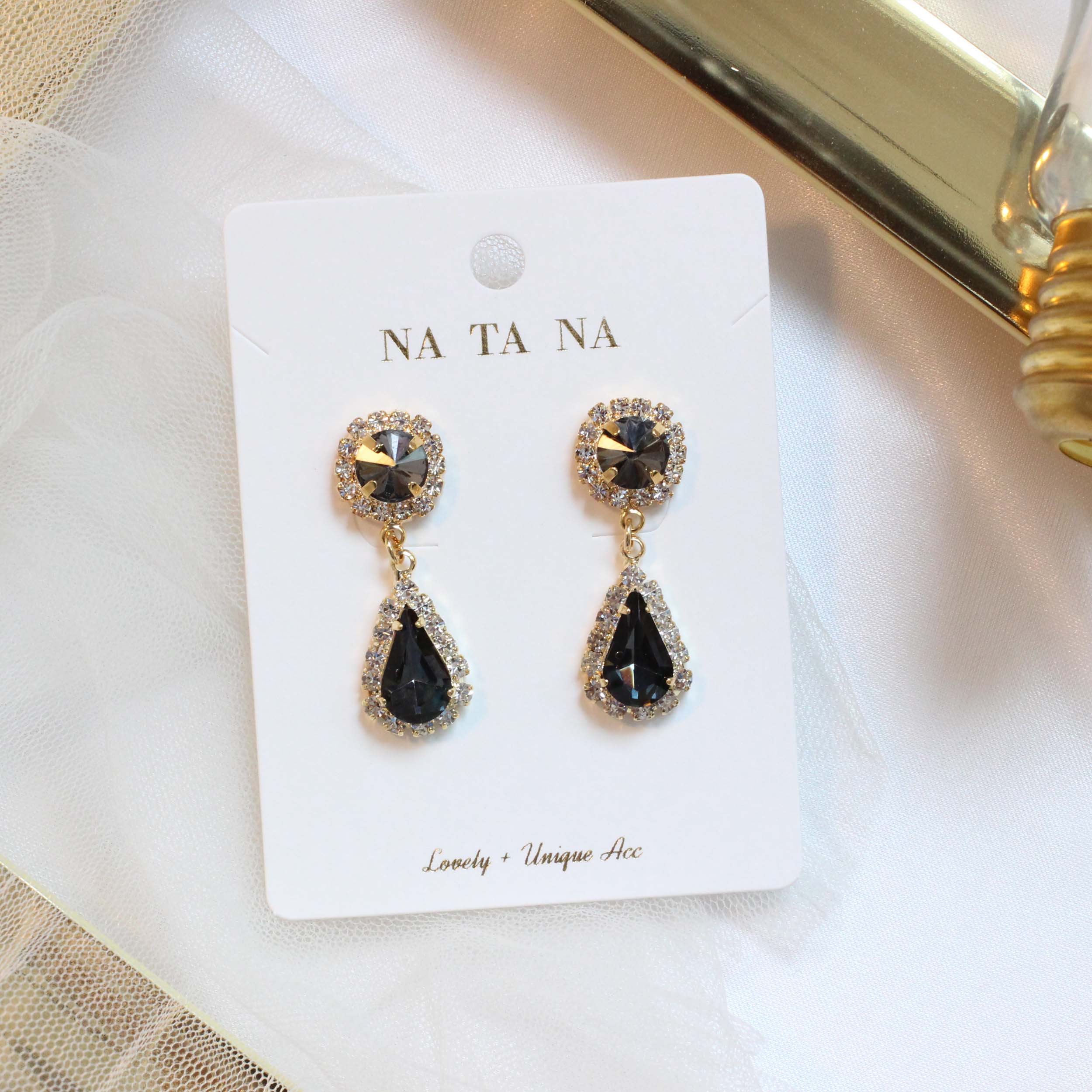 Opal T Antique Bold Drop Earrings 2color Hand-Made