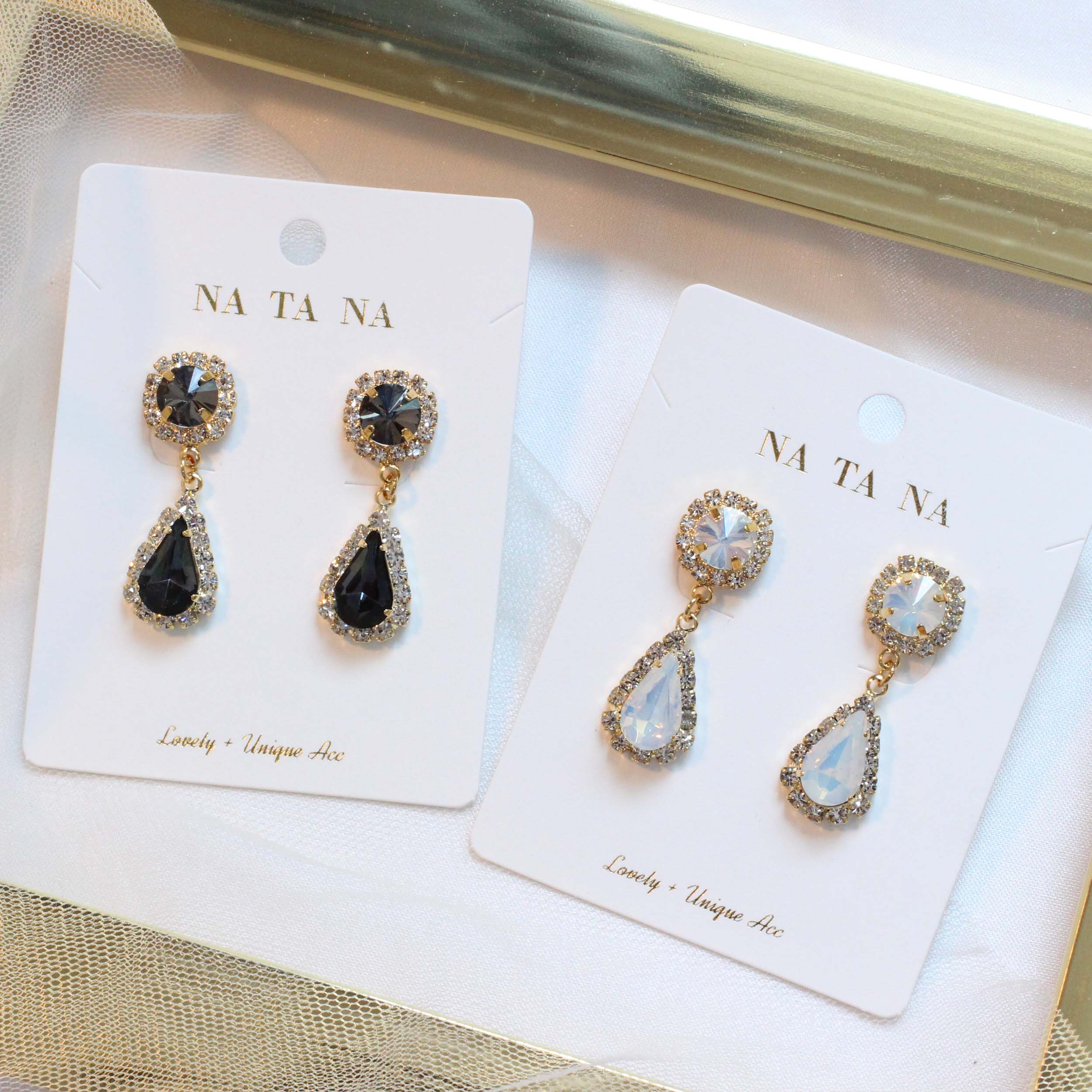 Opal T Antique Bold Drop Earrings 2color Hand-Made