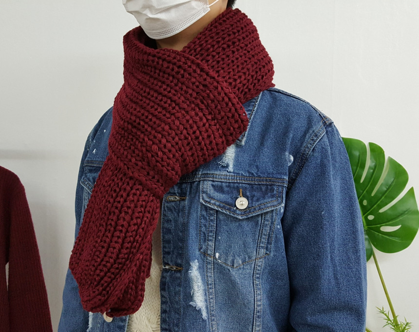 Couple knit scarf 6color Vivid color Basics Unique