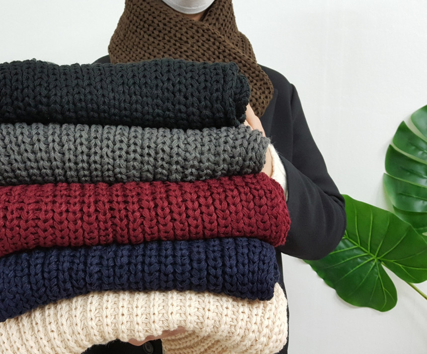 Couple knit scarf 6color Vivid color Basics Unique