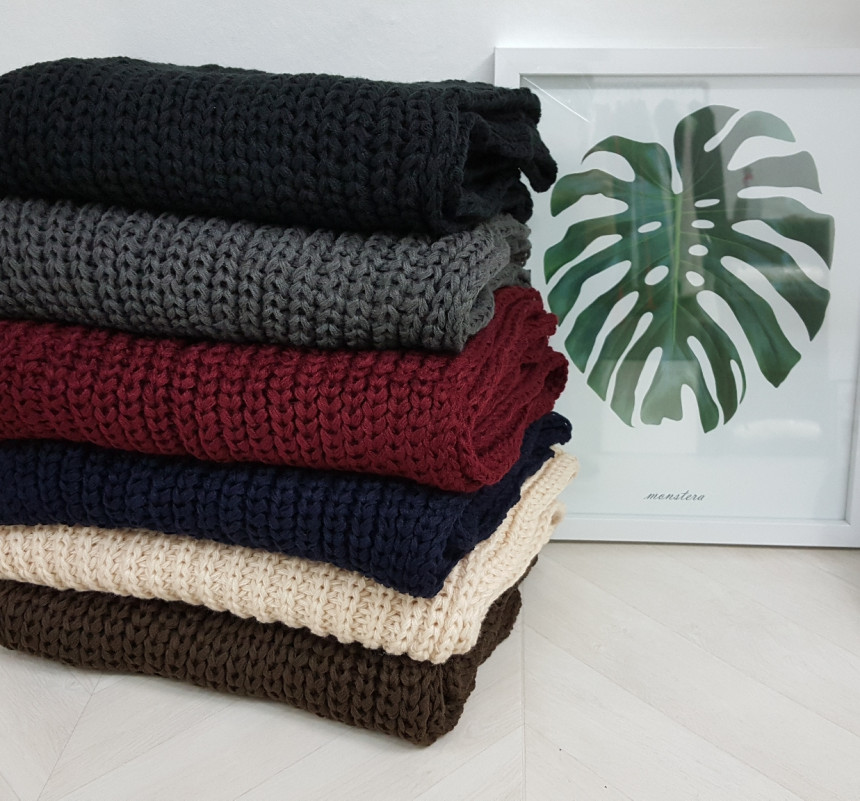 Couple knit scarf 6color Vivid color Basics Unique