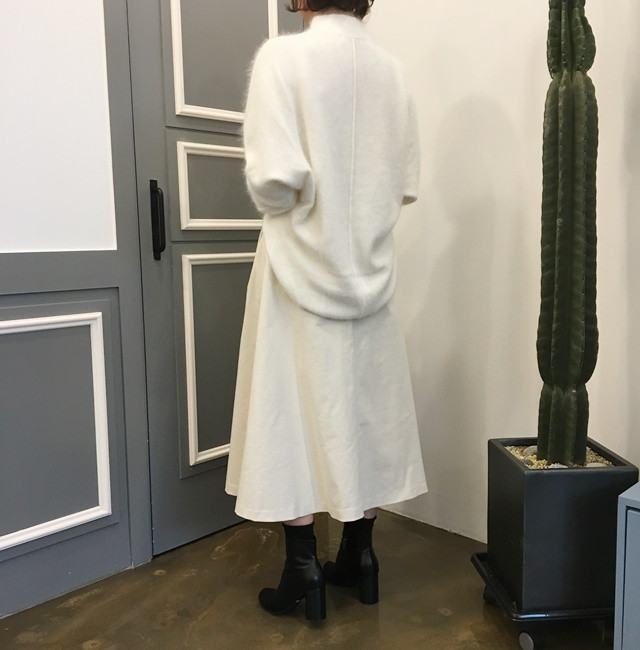 High-waisted button Long skirt Winter button A-lin