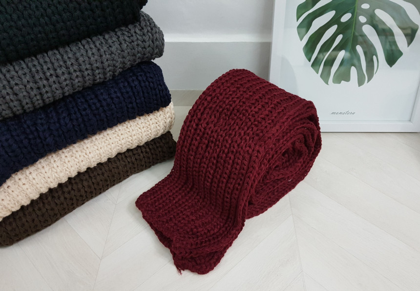 Couple knit scarf 6color Vivid color Basics Unique