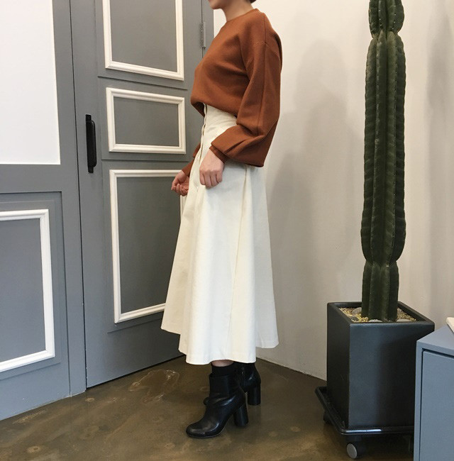 High-waisted button Long skirt Winter button A-lin