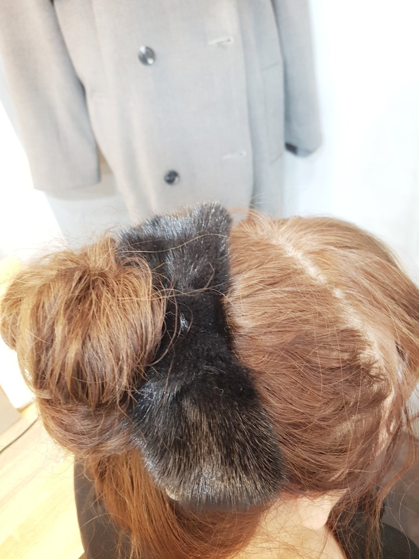 Hair Accessories Mink pearl ribbon Hair hairpin 3c