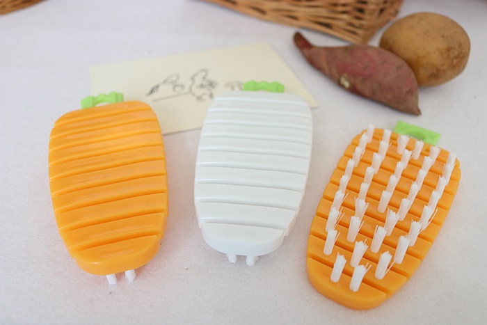 Scrubber Dish Washing Vegetable Brush White, Orang