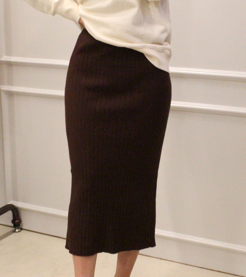 Free Shipping Long-sleeved knit skirt H. line Goli