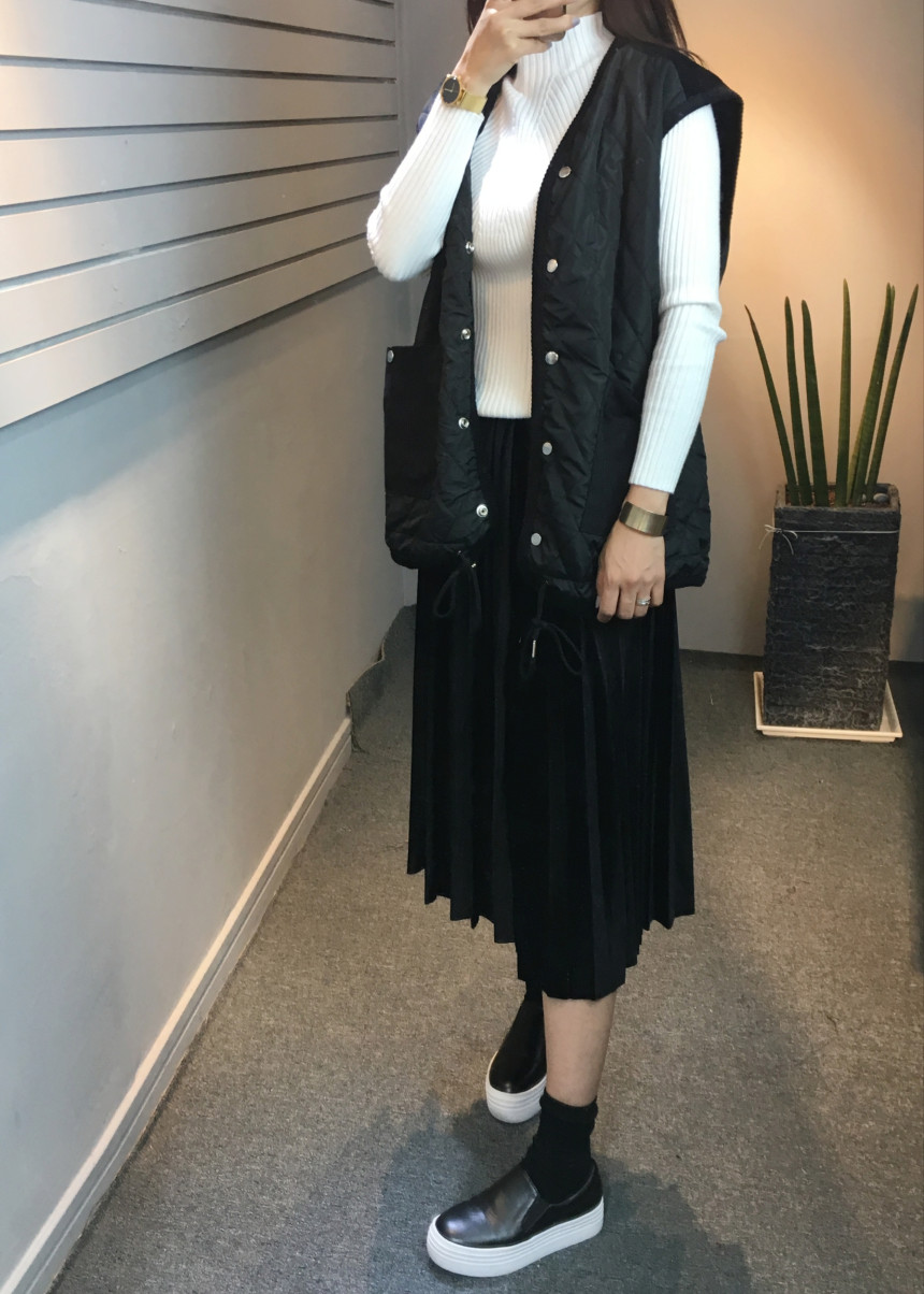 Velvet Pleated Pleated Long Skirt Bending Fabric T