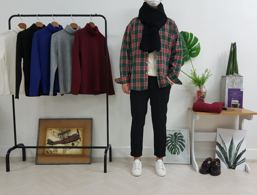 Couple knit scarf 6color Vivid color Basics Unique