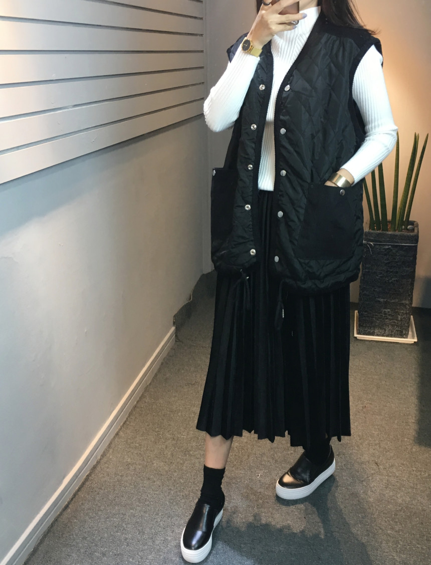 Velvet Pleated Pleated Long Skirt Bending Fabric T