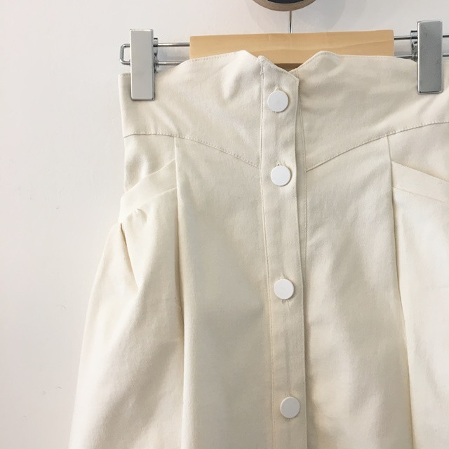 High-waisted button Long skirt Winter button A-lin