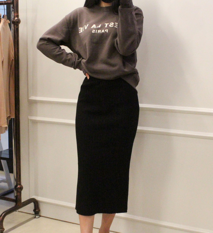 Free Shipping Long-sleeved knit skirt H. line Goli