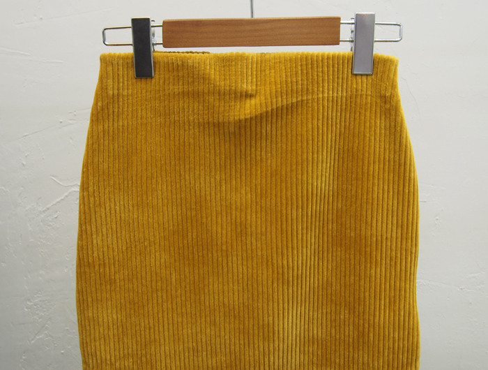 Goliath velvet waist banding long skirt H line chi