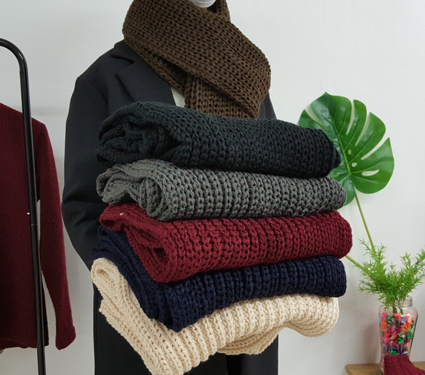 Couple knit scarf 6color Vivid color Basics Unique